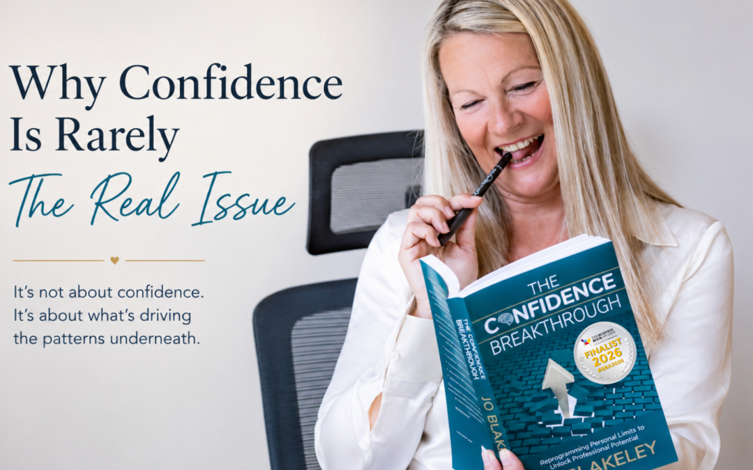 Jo Blakeley reading The Confidence Breakthrough book